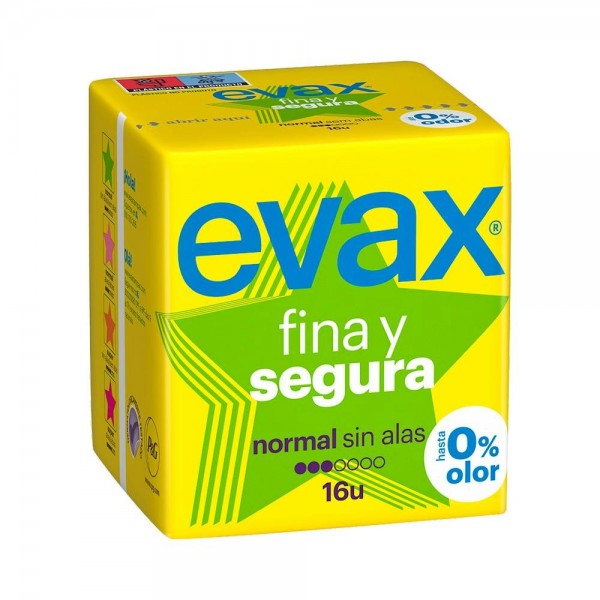 Evax fina y segura normal 16 unidades